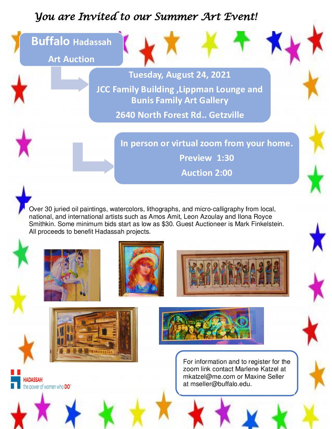 Hadassah Art Auction 1 Hadassah Art Auction - Hadassah Art Auction flyer pdf