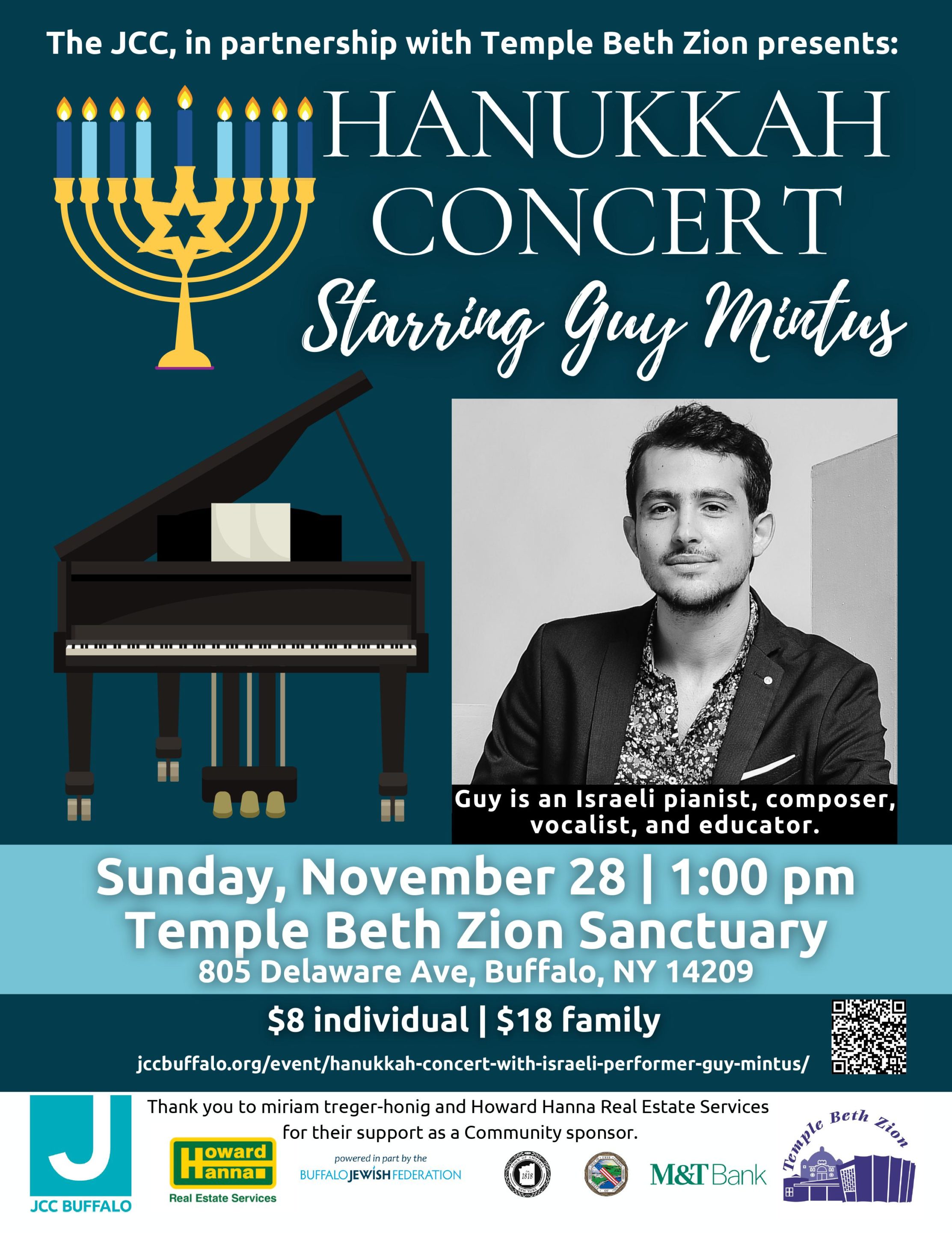 Hanukkah Concert with Israeli performer, Guy Mintus 1 Hanukkah Concert with Israeli performer, Guy Mintus - Hanukkah scaled
