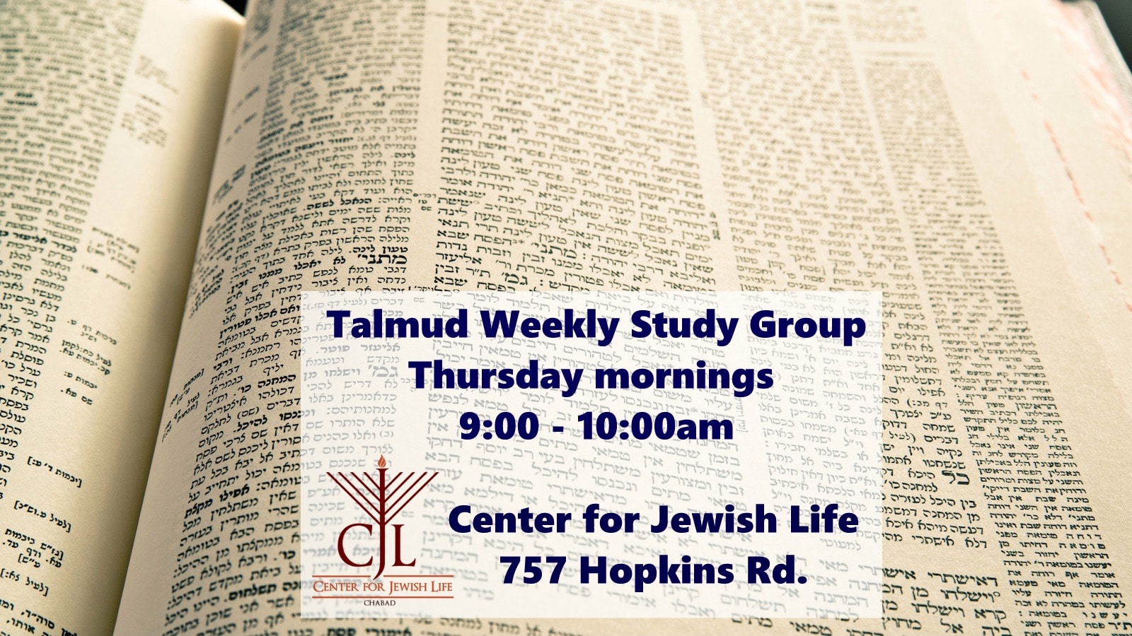 Talmud Weekly Study Group - Talmud Talmud Weekly Study Group