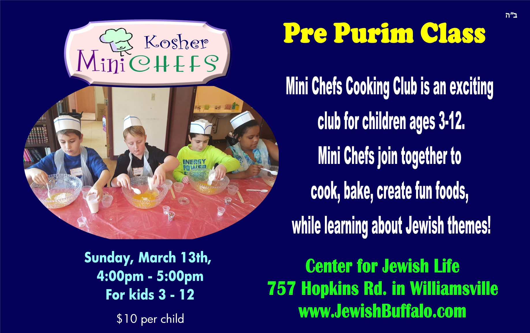 Kosher Mini Chefs - Pre Purim - kosher mini chef