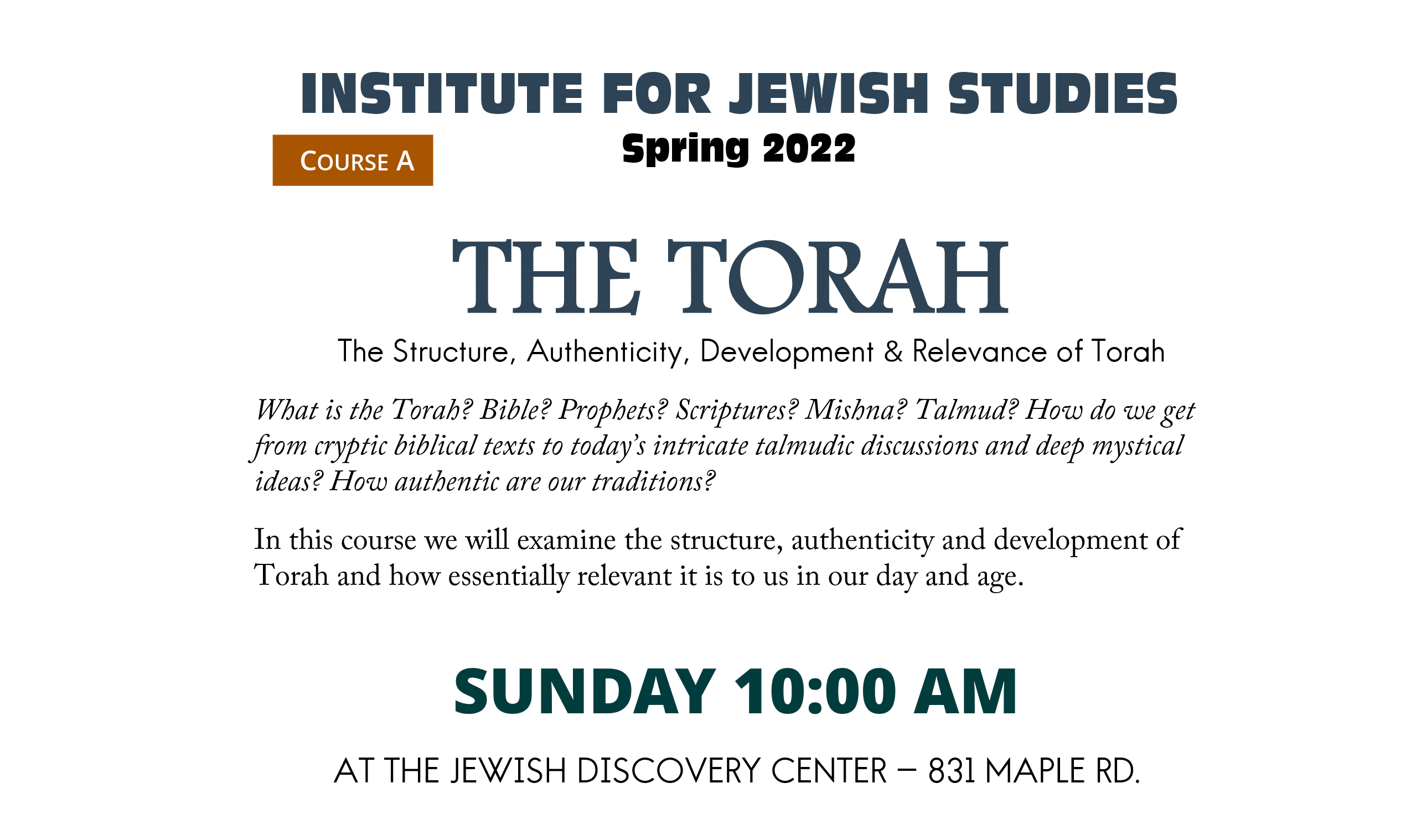 Institute for Jewish Studies - The Torah - Institute spring 5782 e1653419105257