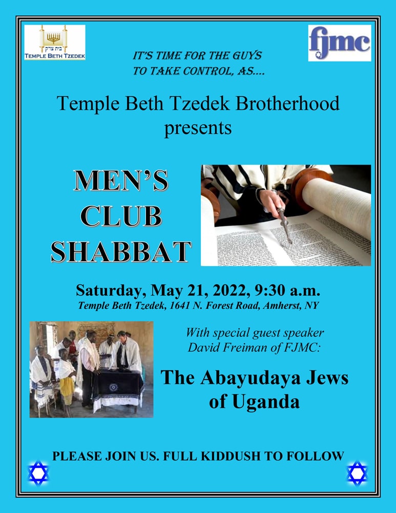 Men's Club Shabbat - Mens Club Shabbat flyer