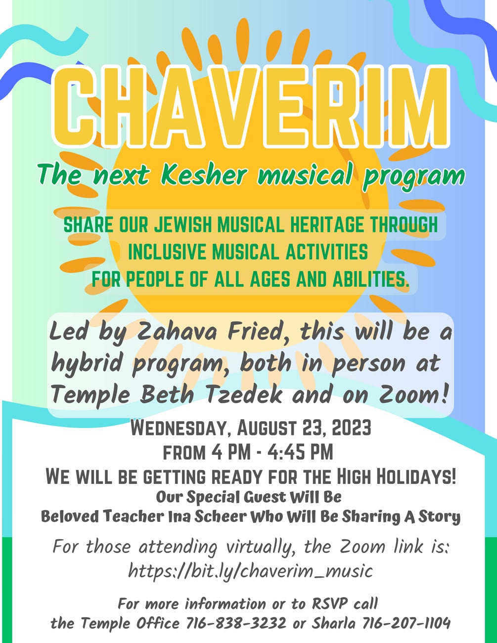TBT Kesher CHAVERIM program - Chaverim 8 24 23