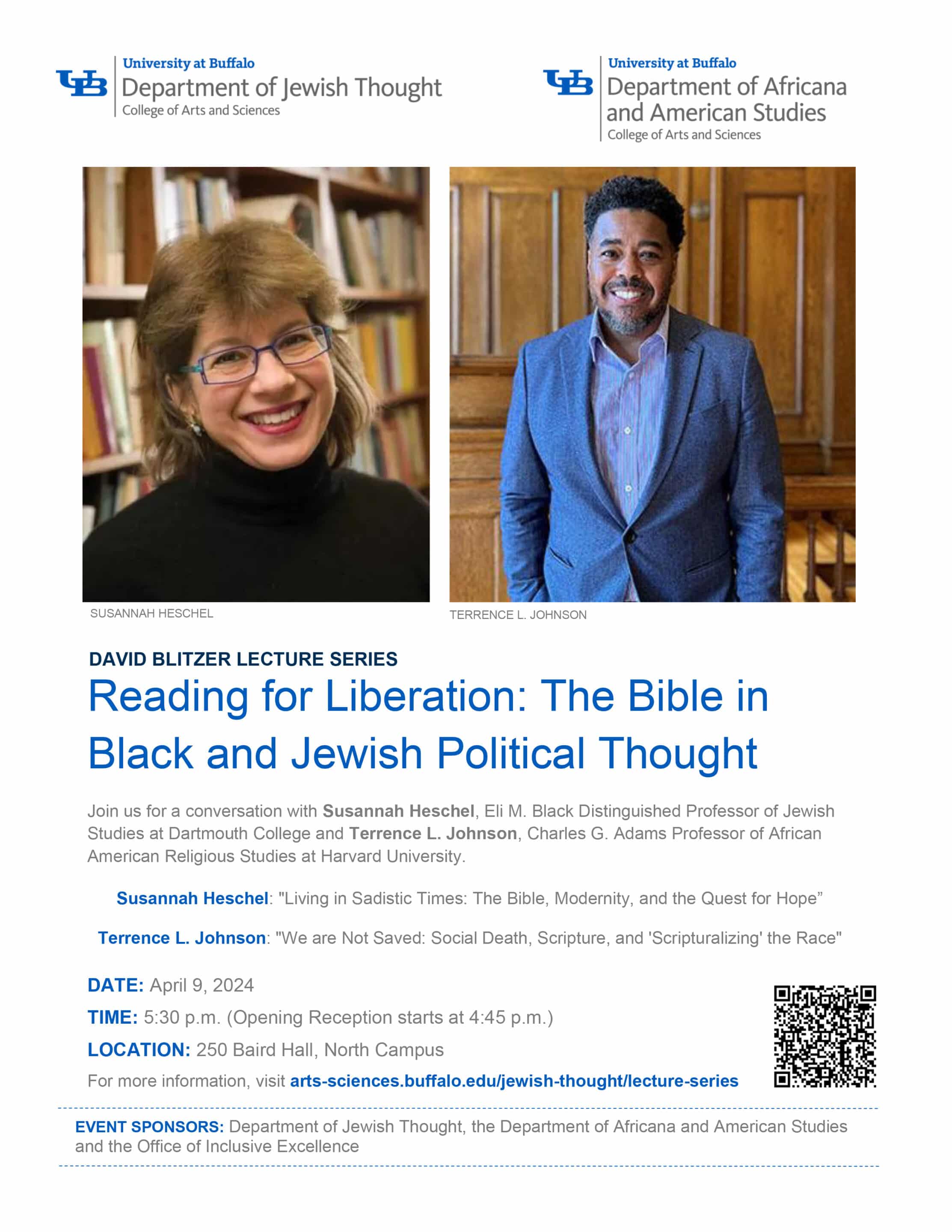 David Blitzer Lecture: Reading for Liberation: The Bible in Black and Jewish Political Thought - Hechel Johnson Event Poster scaled