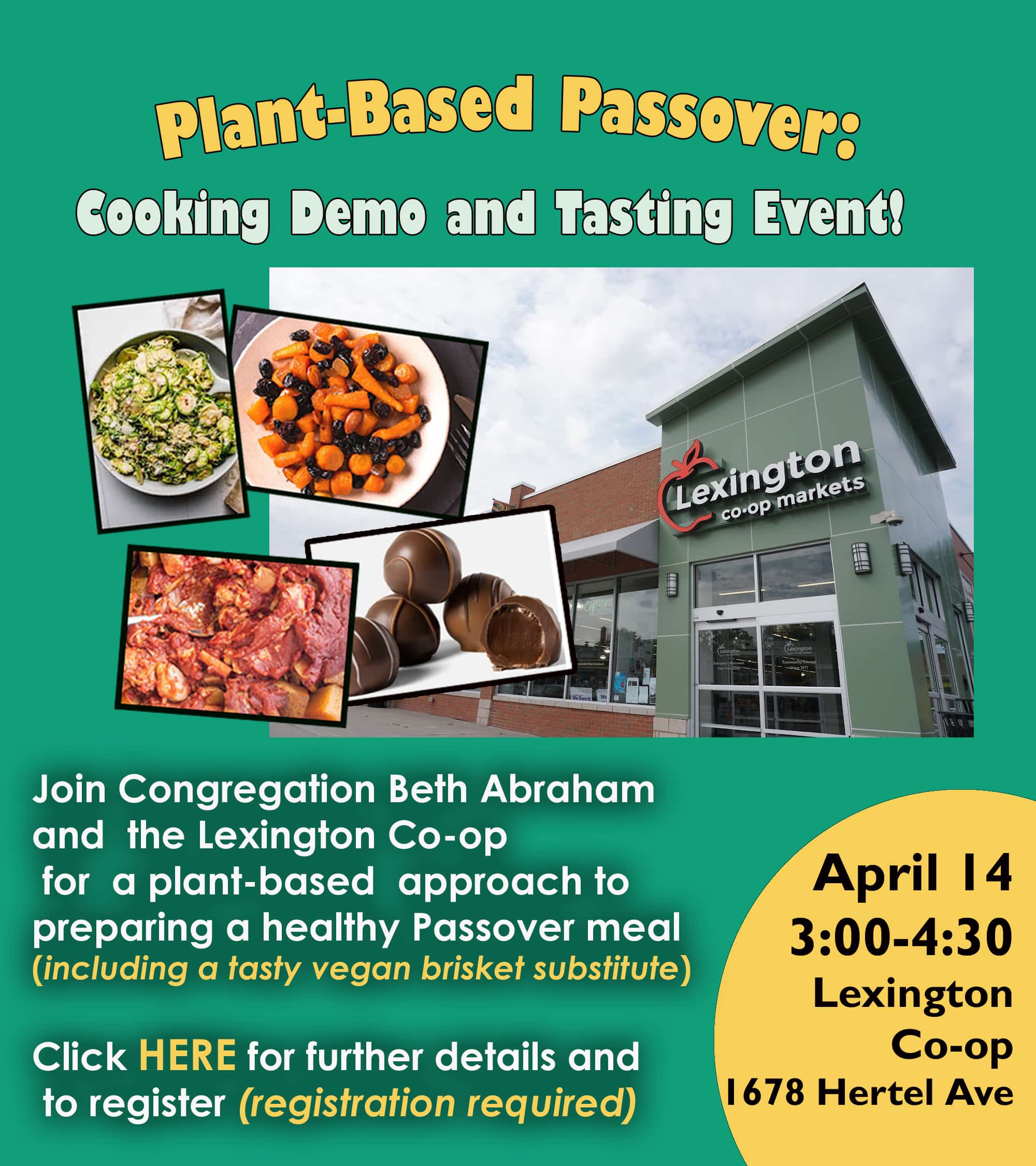 Lexington Co-op Plant-Based Passover: Cooking Demo & Tasting Event! - Lexington Co op MJB